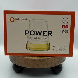Stölzle Lausitz Power Stemless White Wine Tumbler Glasses Set of 4 13.5 Oz NIB